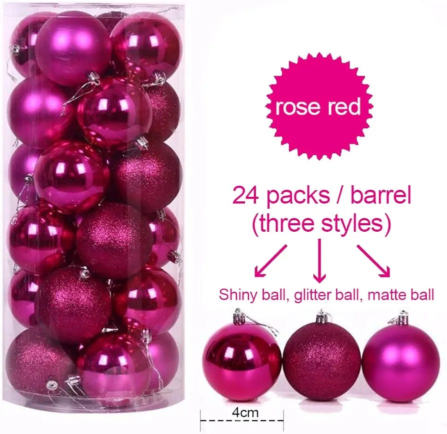 24pcs Christmas Balls Decoration Set