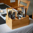 Bamboo Countertop Cutlery Organizer Portable For Home Cooks Kitchen organiser Storage & Organization