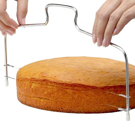 Double Wire Adjustable Cake Cutter | Stainless Steel Layering & Leveling Tool for Cakes | Perfect for Baking & Decorating- Furaha Finds Kenya