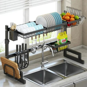 Over the Sink Single Layer Organizer - Black Kitchen & Dining Dish Racks