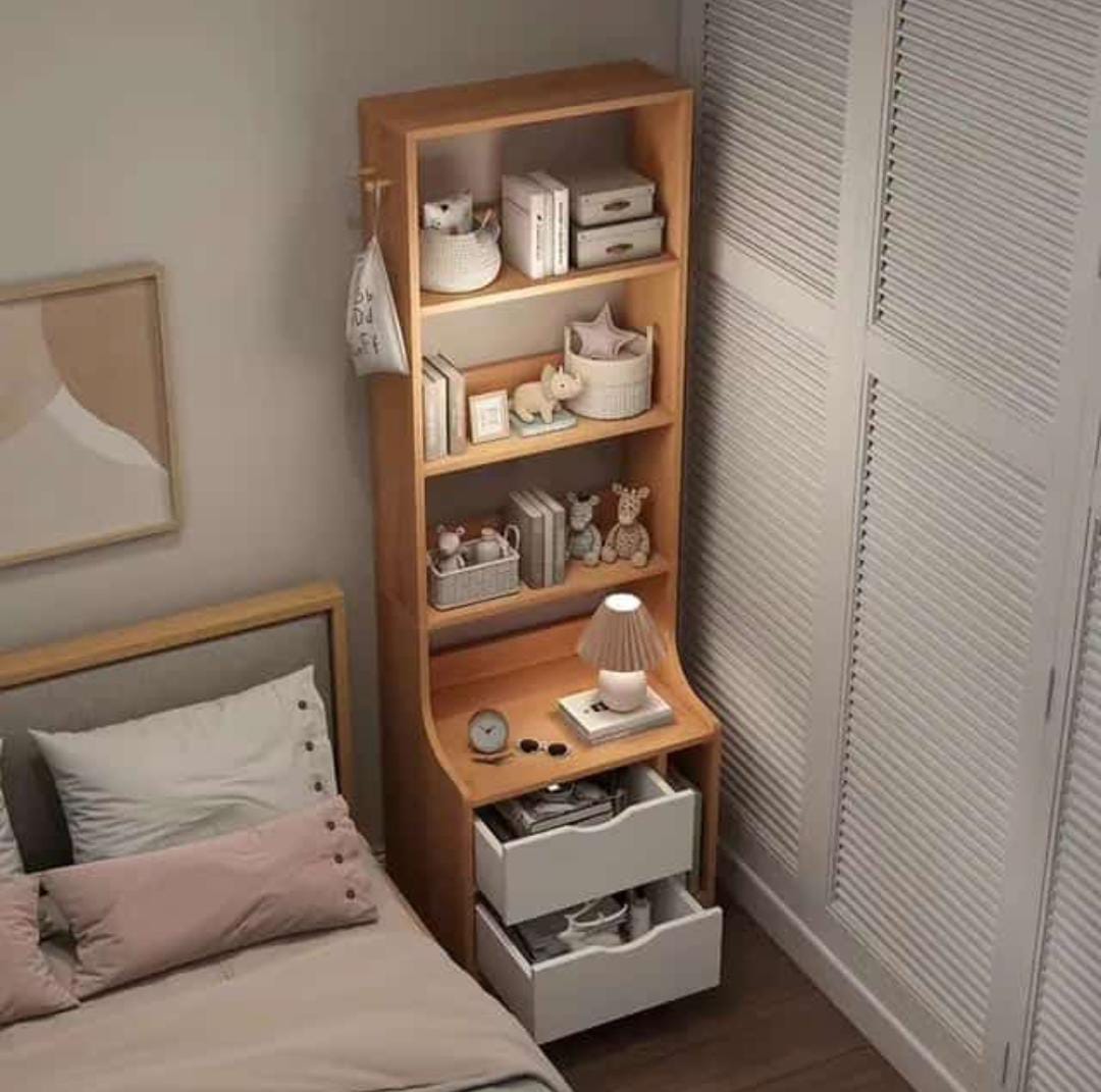 Nordic Luxury Bedside Cabinet Multifunctional Storage Rack with Drawer