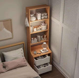 Nordic Luxury Bedside Cabinet Multifunctional Storage Rack with Drawer