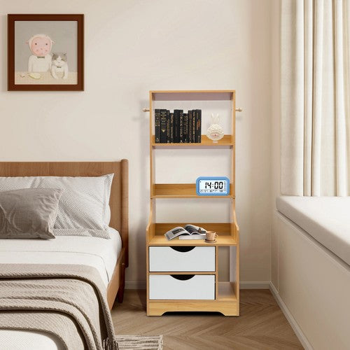 Nordic Luxury Bedside Cabinet Multifunctional Storage Rack with Drawer