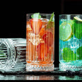 6pcs High Borosilicate Ribbed Water and Juice Glasses – 450ml Elegant Heat-Resistant Drinkware Set house holds Drinkware Sets