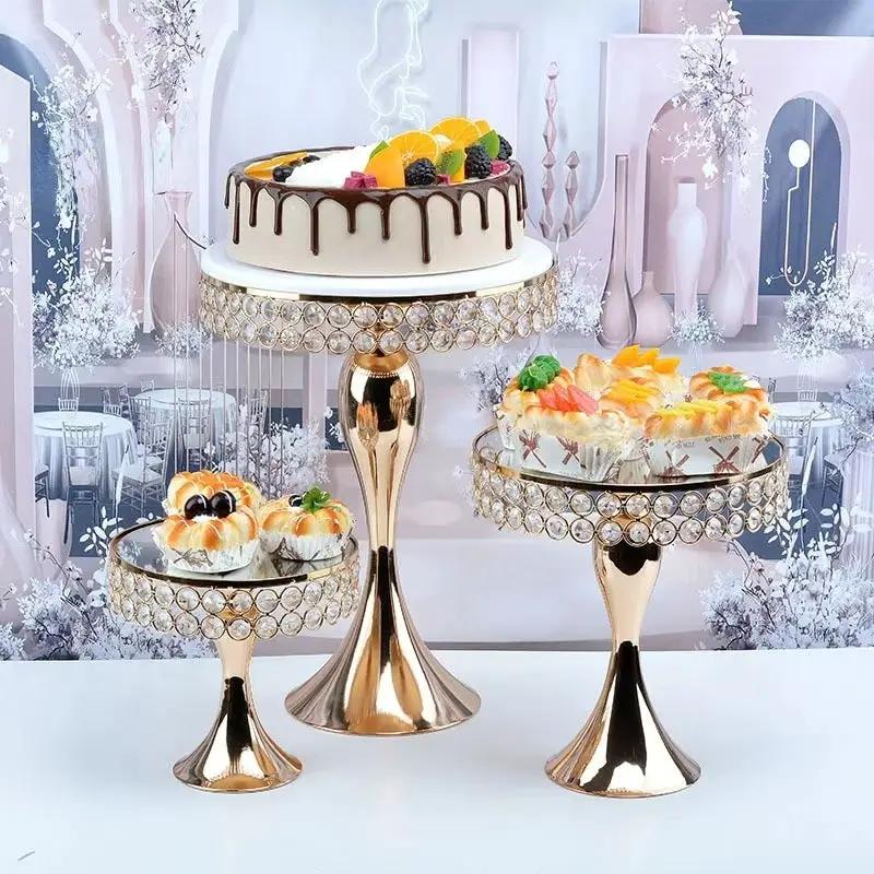 Crystal Gold Cake Stand Set of 3 Cake stand Cake Stands