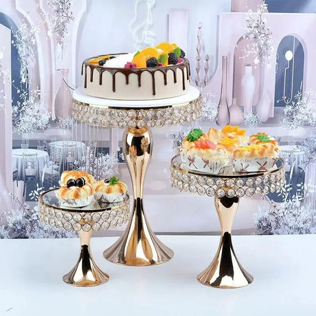 Crystal Gold Cake Stand Set of 3 Cake stand Cake Stands