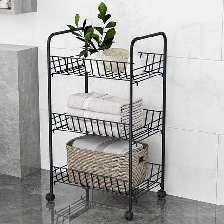 Metallic Organizer Stand with Wheels | 40cm x 26cm x 70cm- Furaha Finds Kenya