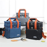 Double Layer Insulated Lunch Bag with Removable Strap