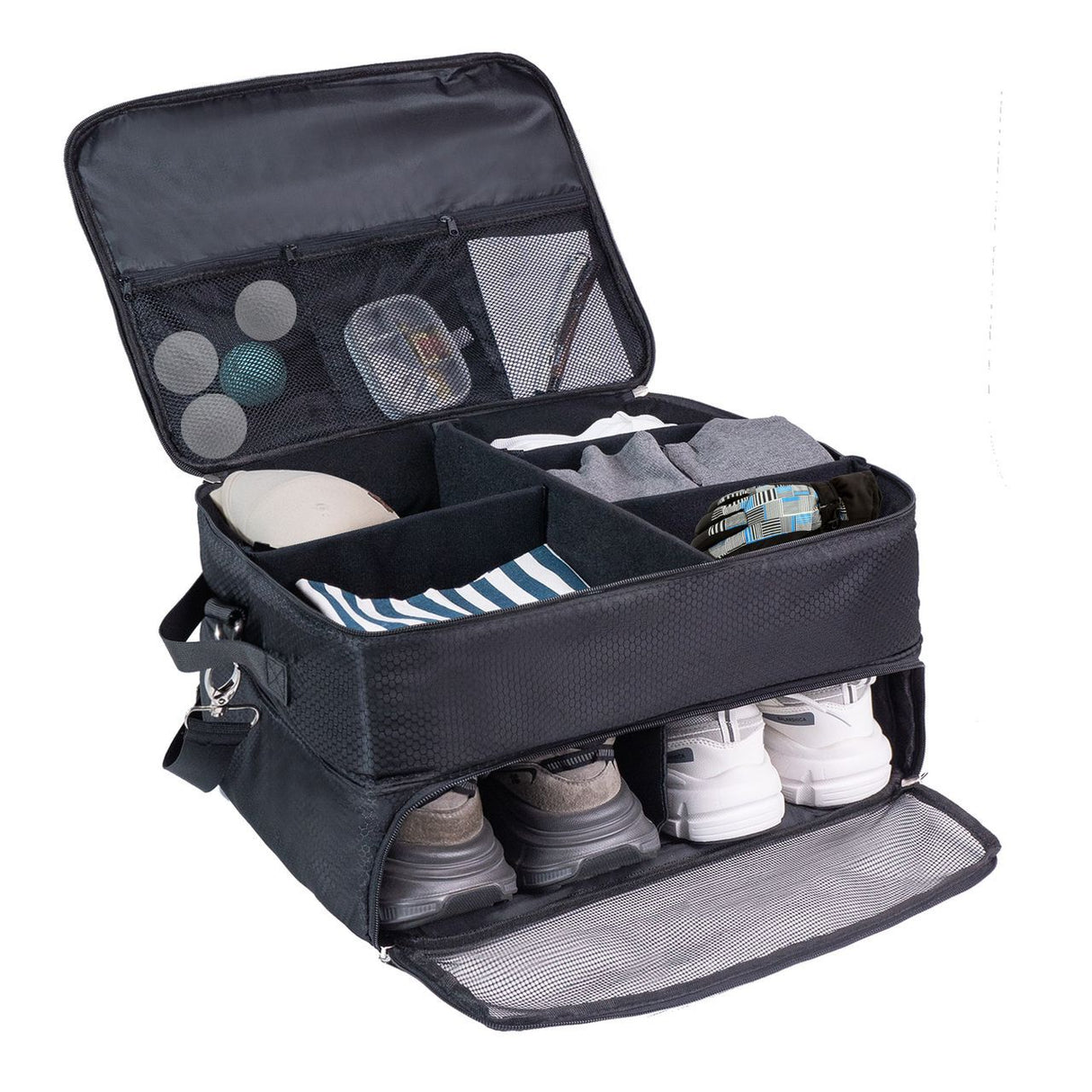 2 Layer Golf Trunk Organizer Spacious Compartments for Essentials