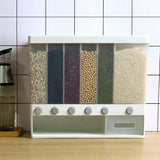 6-Compartment Cereal Dispenser – 10kg Capacity Airtight Food Storage Container Storage Organization Food Storage Containers