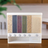 6-Compartment Cereal Dispenser – 10kg Capacity Airtight Food Storage Container Storage Organization Food Storage Containers