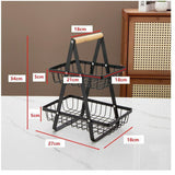 2-Tier Fruit Basket – Removable Double Storage Rack for Fruits and Vegetables