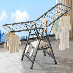 Heavy Duty Foldable Clothes Drying Rack with Wheels – Large Floor-Standing Indoor & Outdoor Laundry Organizer 170x130x47cm house holds Drying Racks
