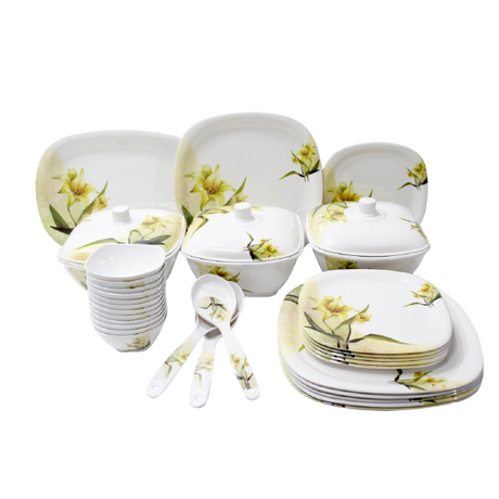 16 Pcs Quadra Dinner Set | Snowdrops | Elegant Square Design | High Quality Ceramic- Furaha Finds Kenya