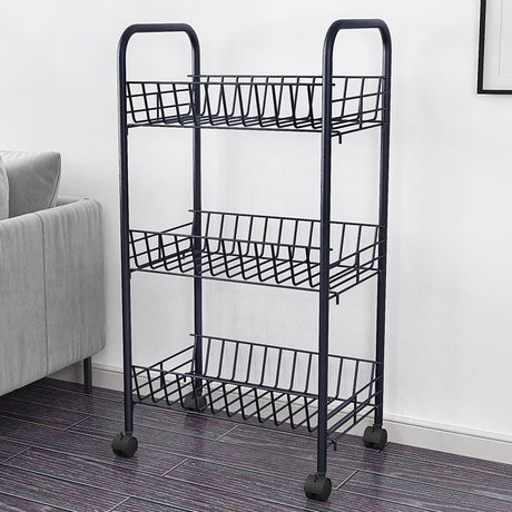 Metallic Organizer Stand with Wheels | 40cm x 26cm x 70cm- Furaha Finds Kenya