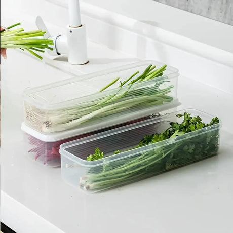 2piece Refrigerator Herb Storage Box – Fresh Keeping Crisper Organizer with Lid Kitchen Storage Food Storage Containers