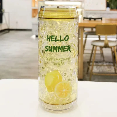 Hello Summer" Acrylic Smoothie/Party Cups with Straw | 600ml | Available in 3 Fun Shapes- Furaha Finds Kenya