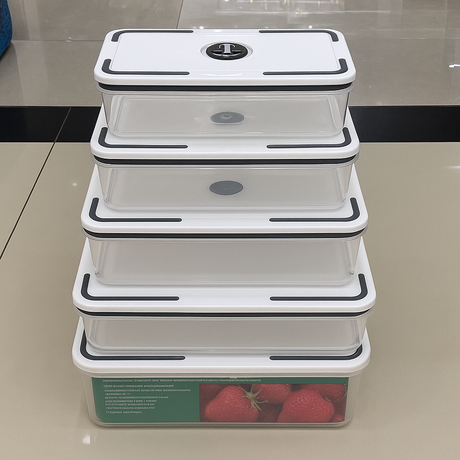 5-in-1 Fridge Storage Containers – Stackable Plastic Food Organizers- Furaha Finds Kenya