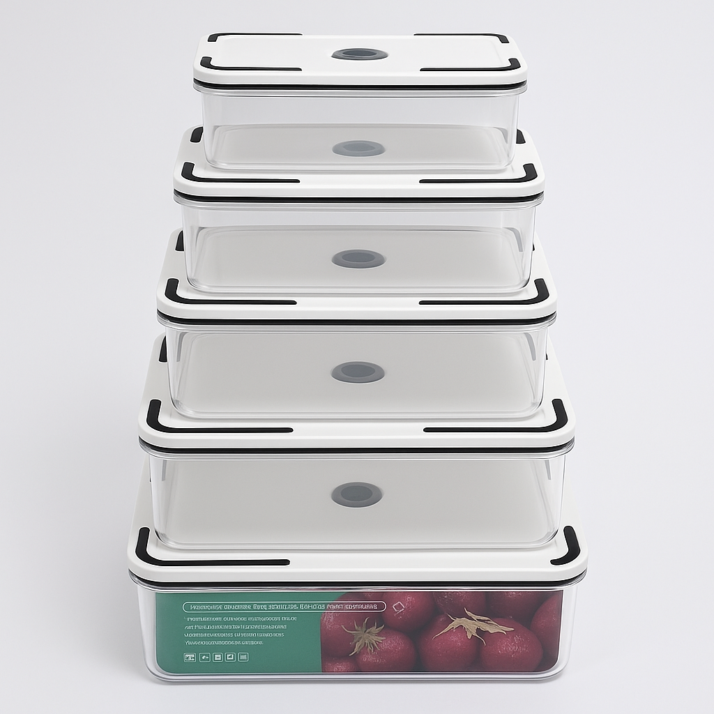 5-in-1 Fridge Storage Containers – Stackable Plastic Food Organizers- Furaha Finds Kenya