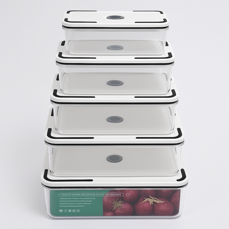 5-in-1 Fridge Storage Containers – Stackable Plastic Food Organizers- Furaha Finds Kenya