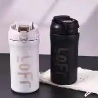 600ml (20 oz) Loff Thermos Cup with Straw Kitchen & Dining Thermoses