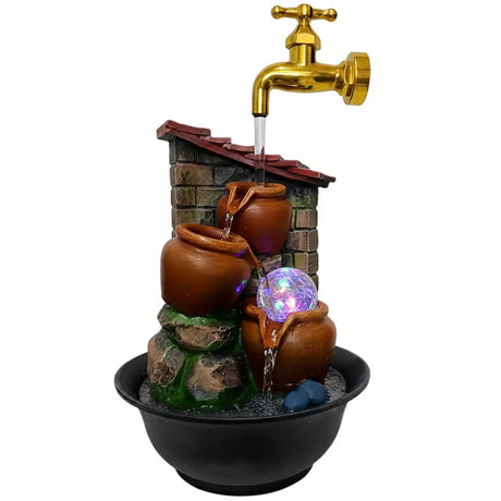 Decorative Tabletop Water Fountain with LED Light Fountain Fountains