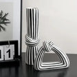 Monochrome Knot Ceramic Vase Set Home Décor Vases