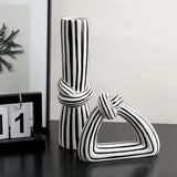 Monochrome Knot Ceramic Vase Set Home Décor Vases