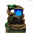 Tabletop Fountain Indoor Rockery with Elephant Sculpture – Decorative Resin Water Feature Home decor Fountains
