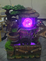 Tabletop Fountain Indoor Rockery with Elephant Sculpture – Decorative Resin Water Feature