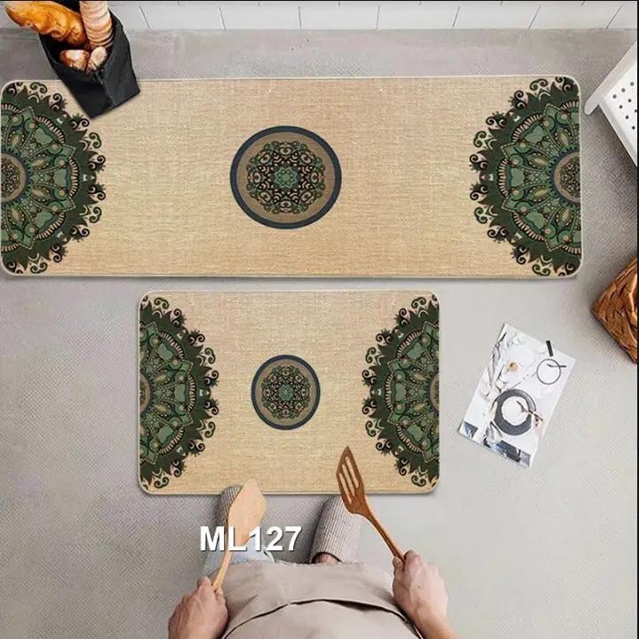 2PCS Anti-Slip Rubber Kitchen Mat Set Kitchen & Dining Rugs