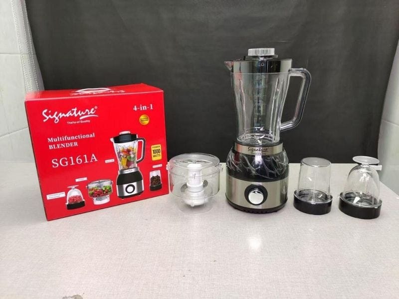 4 in 1 Signature Blender SG-161A - 1000W with 1.8L Jug Silver