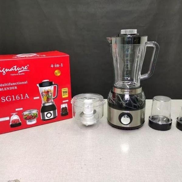 4 in 1 Signature Blender SG-161A - 1000W with 1.8L Jug Silver Kitchen Appliances Food Blenders