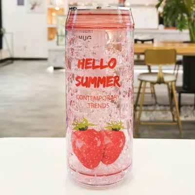 Hello Summer" Acrylic Smoothie/Party Cups with Straw | 600ml | Available in 3 Fun Shapes- Furaha Finds Kenya