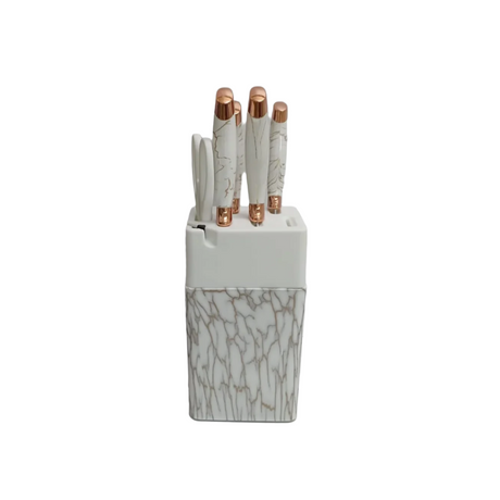 Knife set marble black and white- Furaha Finds Kenya