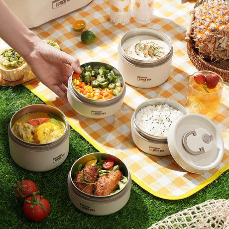 5 in 1 Insulated Lunch Set Combo | 4 Lunch Boxes & 1 Bag for Students & Adults- Furaha Finds Kenya
