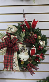 Christmas Wreath with Decorations – 42cm Pre-Decorated Festive Door and Wall Décor
