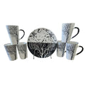 6pcs Breakfast Set with Tree Mugs and Plates Kitchen & Dining Dinnerware Sets