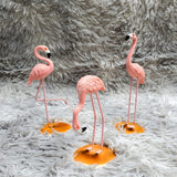3pcs Pink Flamingo Ornament Decorative Set