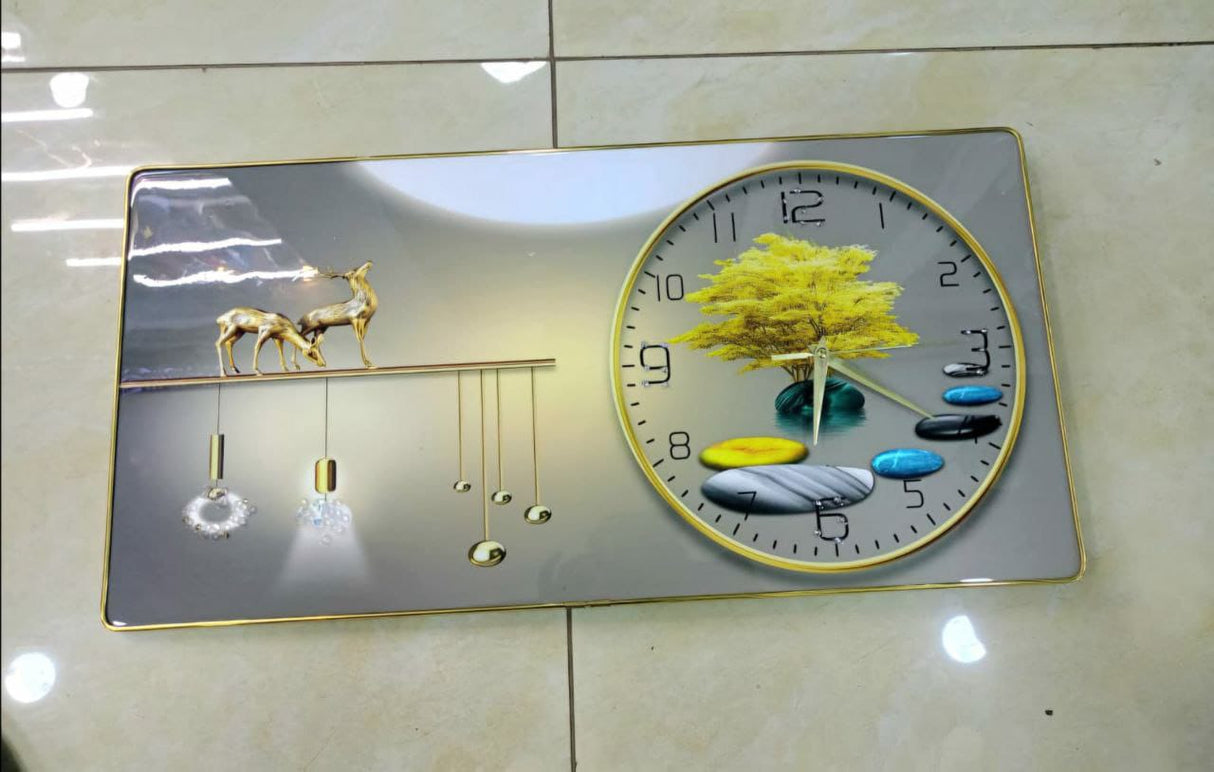 Crystal Porcelain Decorative Painting with Clock – 30x60cm