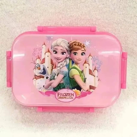 Cartoon Themed Kids Lunch Snack Box with 2 Compartments and Cutlery