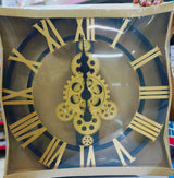 4 Gear Roman Vintage Wall Clock – 40cm Bronze Industrial Design with Antique Gold Metal Hands