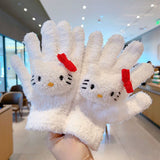Cartoon Themed Woolen Winter Gloves for Kids and Adults Thermal Acrylic Knit