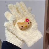 Cartoon Themed Woolen Winter Gloves for Kids and Adults Thermal Acrylic Knit