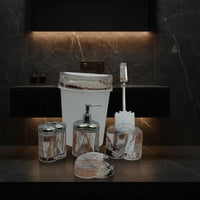 6 in 1 Acrylic Bathroom Set with Decorative Flowers Inside Accessories Bathroom Accessory Sets