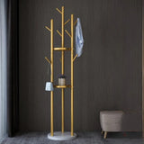 Multifunctional Golden Coat Tree Stand - Metal 30x170cm Home Furnishings Coat & Hat Racks