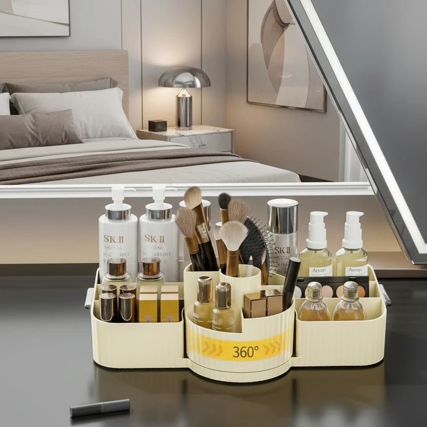 Multipurpose Organizer with 360° Rotating Compartment 33x20cm Home & Garden Household Storage Caddies