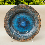 Dinner Plate - 10.5 inch Cat Eye Blue Reactive Glaze Ceramic Stoneware Kitchen & Dining Plates