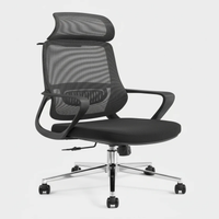Office Chair - Ergonomic Mesh with Headrest & Chrome Base Furniture Office Chairs