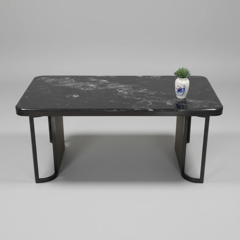 Coffee Table - Modern 120cm x 60cm with Black Marble Top Furniture Coffee Tables